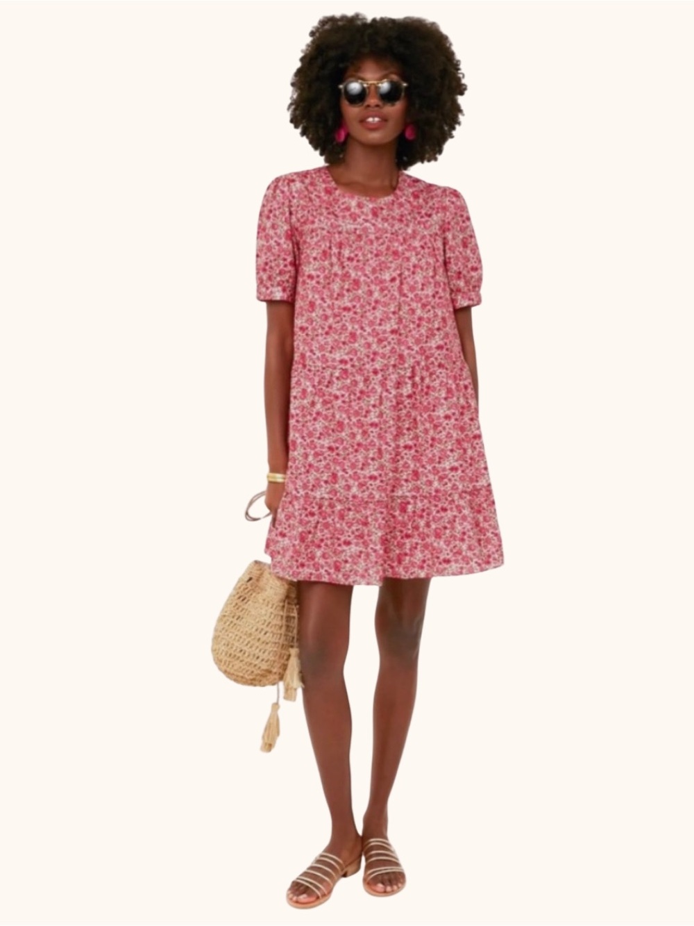 Tuckernuck Hyacinth House Pink Floral Quinn Tiered Mini Dress M